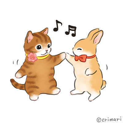 文字大きめ☆猫と動物たちのスタンプ