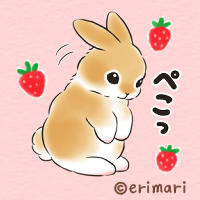 春のあいさつ☆うさぎのスタンプ