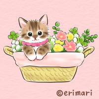 春の毎日☆猫たちのスタンプ(もふもふ)
